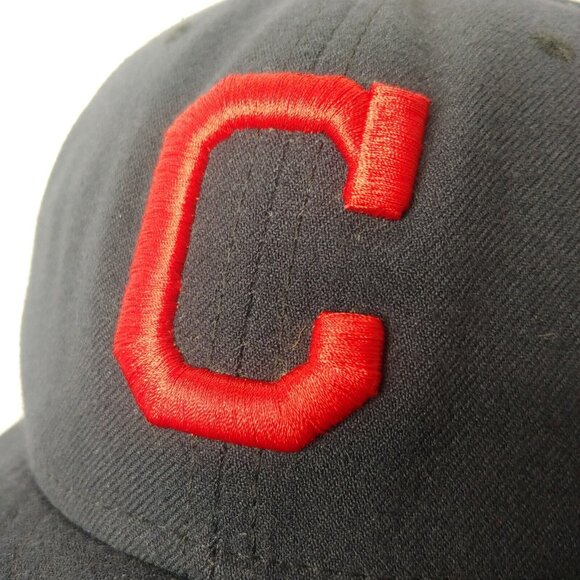 Cleveland Indians Guardians 56Fifty New Era Fitted Cap 7 1/8 Blue Canvas - Picture 2 of 11